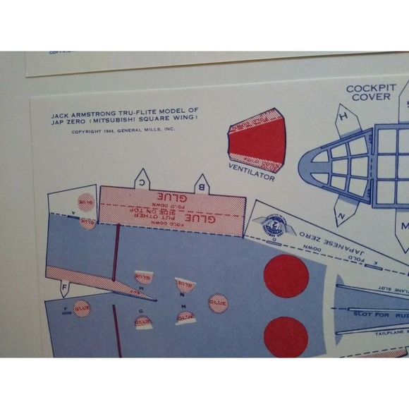 Airplane Toy Jack Armstrong Vintage Tru-Flite Model Japanese Zero GM Cereal - Picture 8 of 10